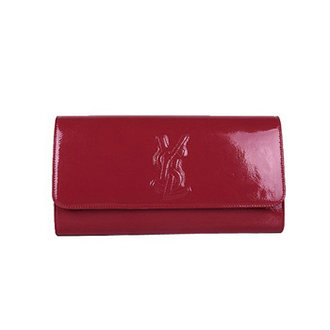 YSL belle de jour patent leather clutch 39321 dark red
